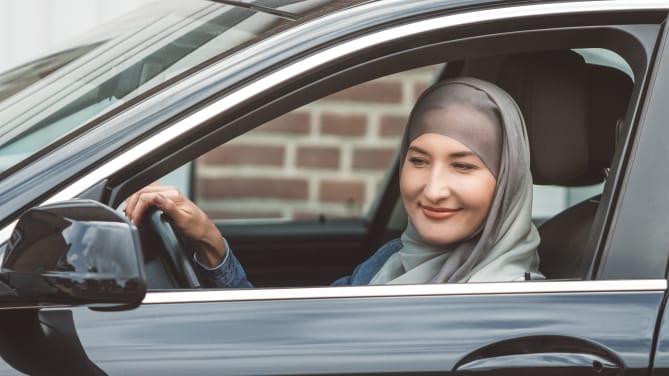 Woman in car