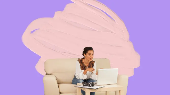 woman interviewing virtually