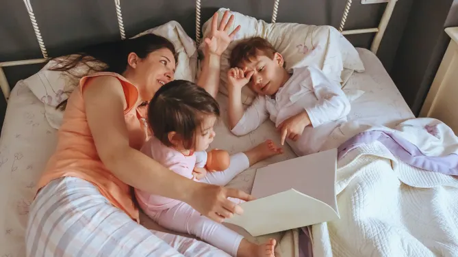 Woman with children