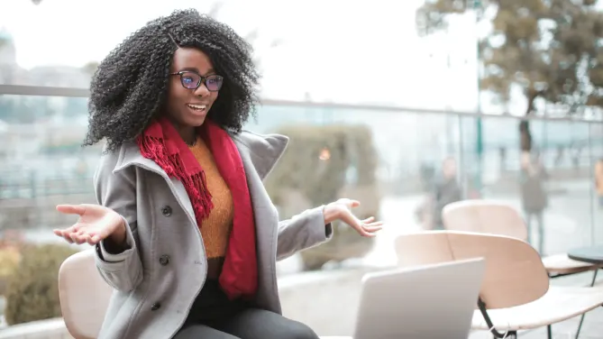 woman speaking on Zoom