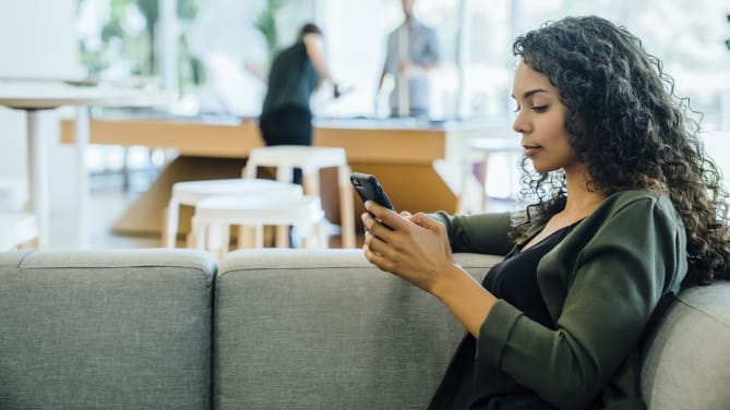 Woman with cell phone