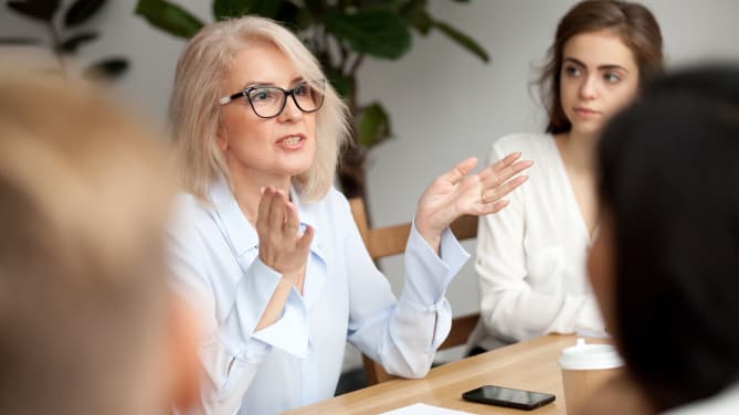 Woman in meeting