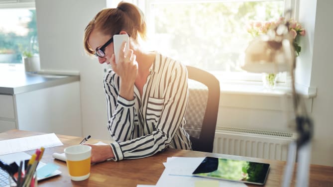 Woman working from home