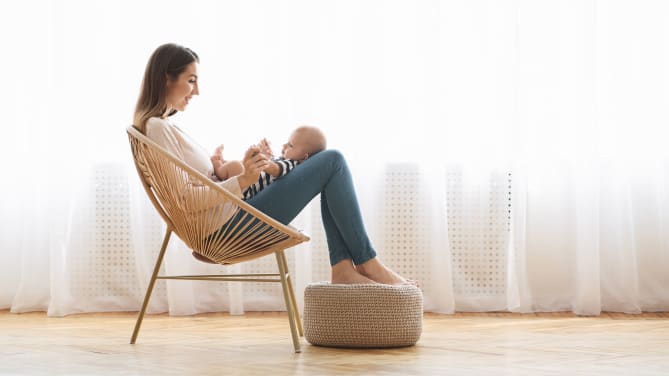 woman with a baby