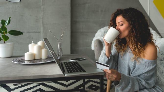 Woman Paying Online
