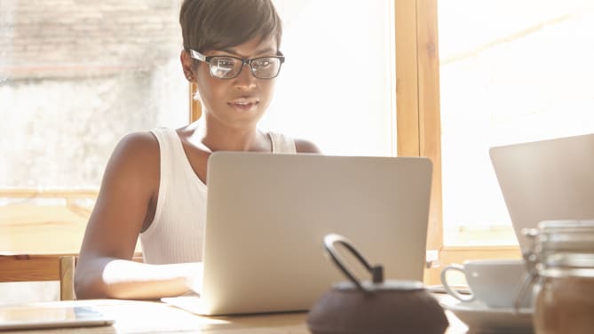 Woman Online Job Searching