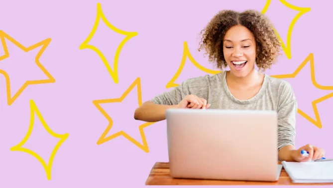 woman happy work