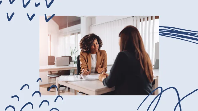 woman in an interview