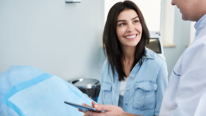 Woman with doctor