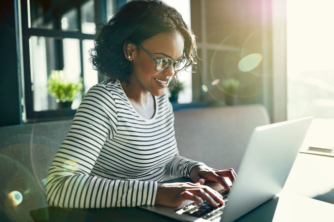 Woman on Computer