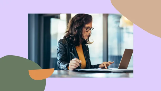 woman working on laptop