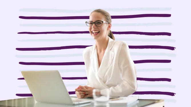 woman happy work