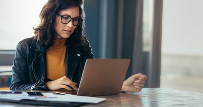 Woman Working on Computer