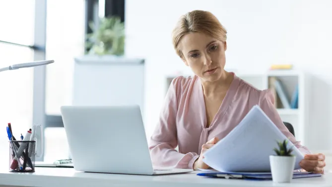 Woman sad at desk
