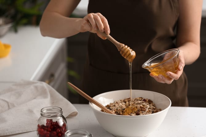 Woman making breakfast