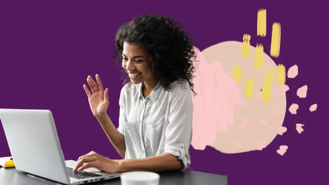 woman in virtual meeting