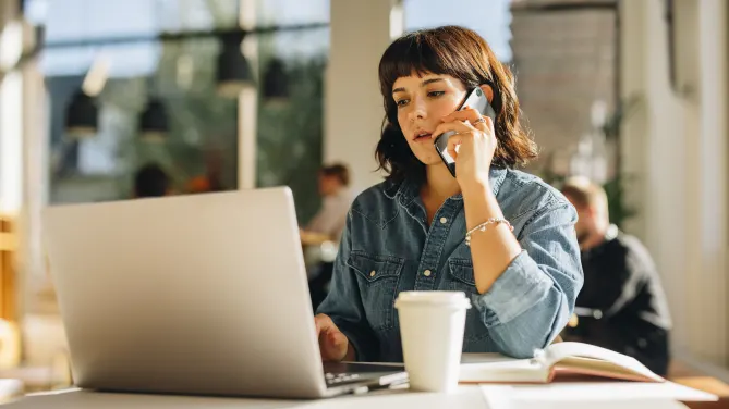 Woman on phone