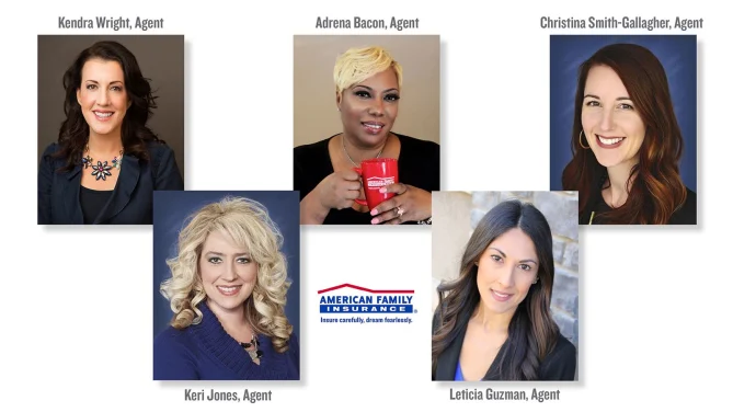 Photos of Kendra Wright, Adrena Bacon, Christina Smith-Gallagher, Keri Jones and Leticia Guzman