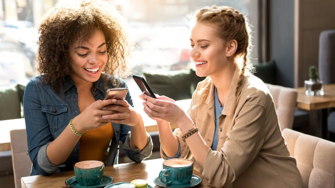 Women looking at phone