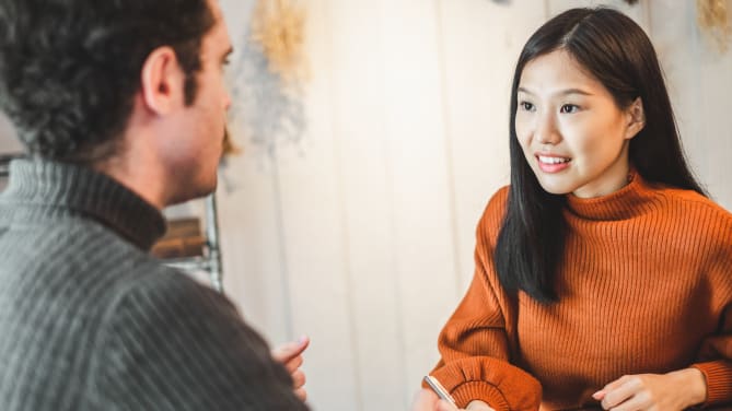 Woman in job interview