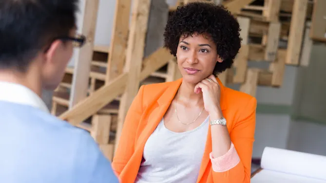 Woman in interview