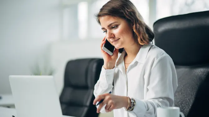 Woman on phone