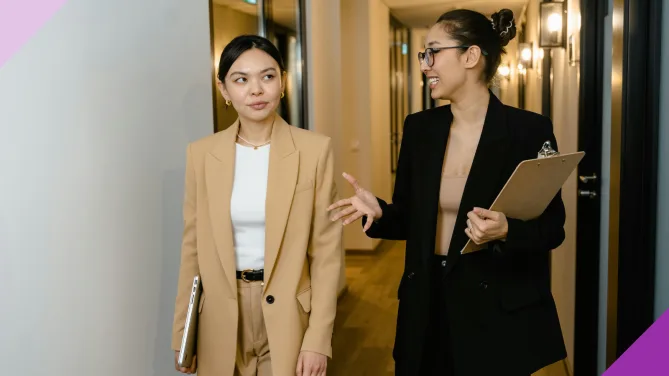 Two professionals networking