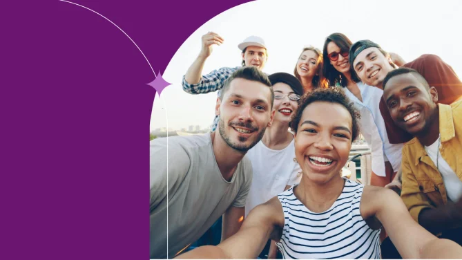 Inclusive team chilling, smiling enjoying a time in a modern workplace