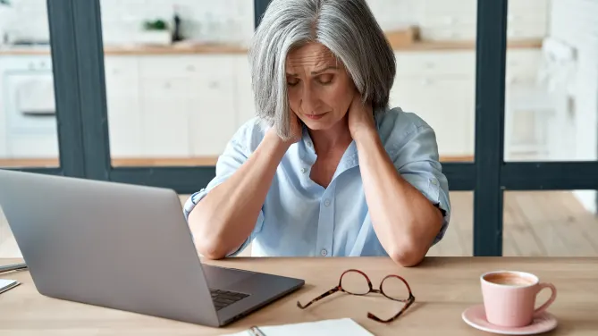 Woman stressed at work