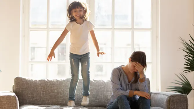 Single mom with annoying child