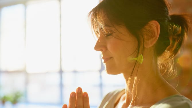 Woman meditating