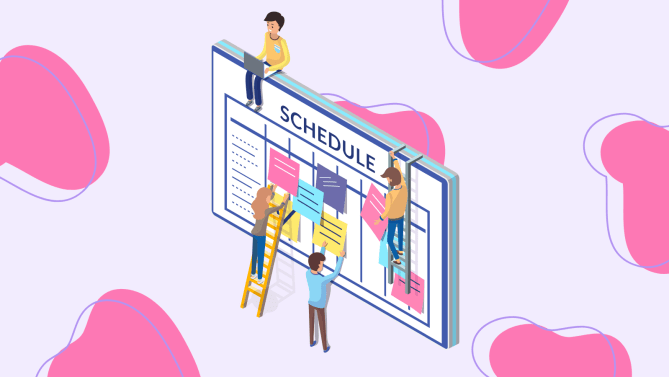 team creating a schedule