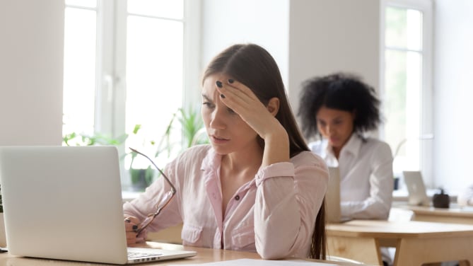 Stressed Woman at Work