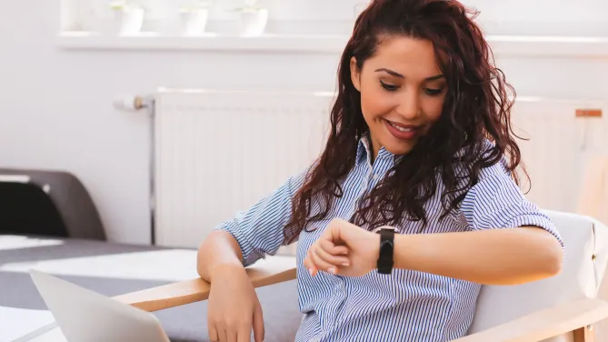 Woman looking at watch