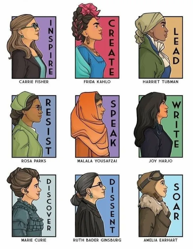 I love this incredible poster paying tribute to nine female leads by artist Karen Hallion.