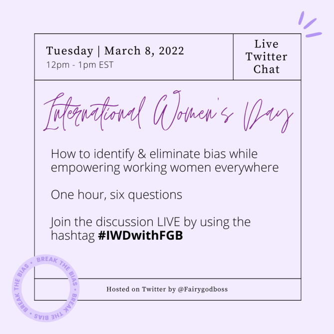 You're Invited: We're hosting an International Women's Day Twitter chat on 3/8 from 12-1pm EST!
