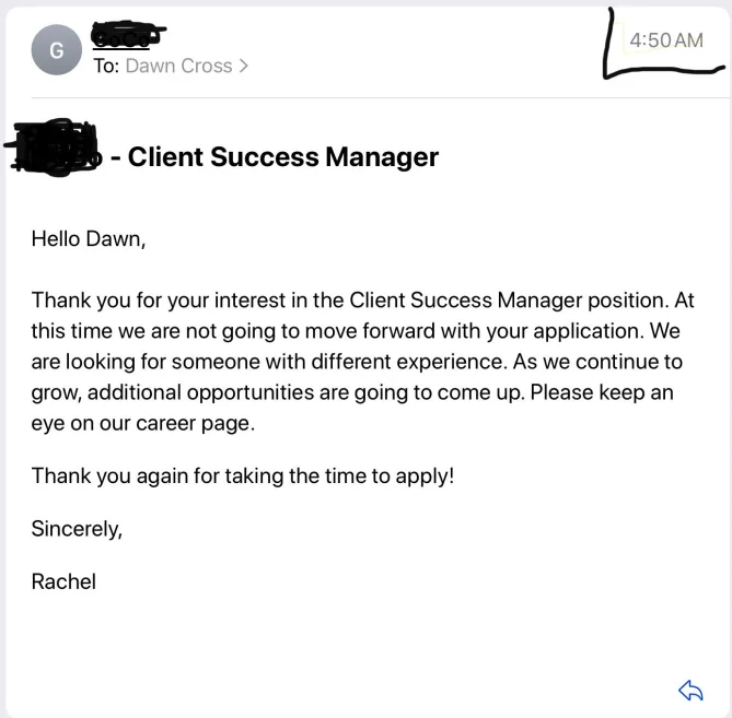 Rejection at 4:50 A.M.