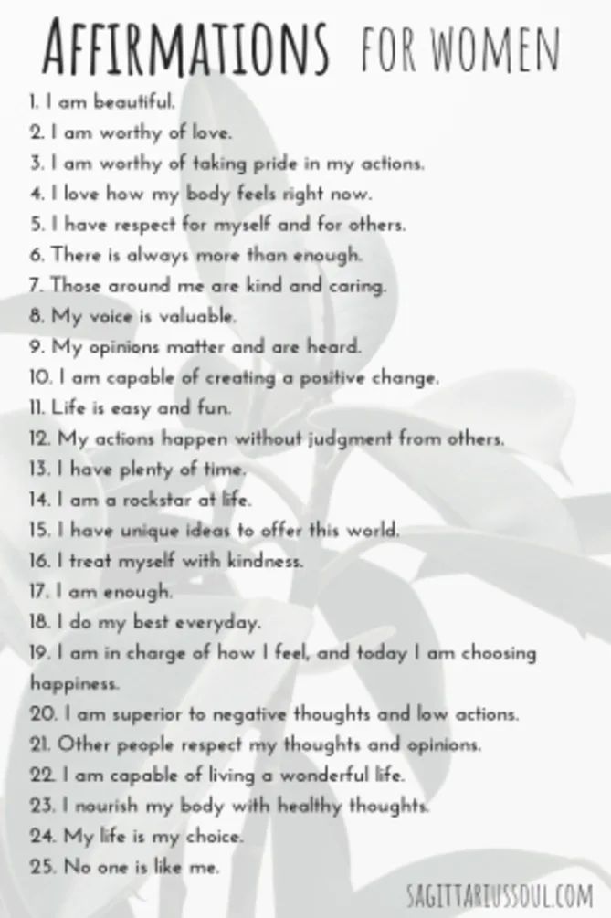 Today I'm sharing some positive affirmations.