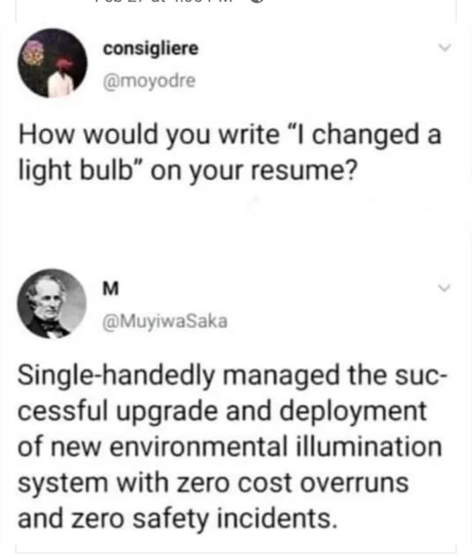 If you think changing a light bulb doesn’t “add value”, I have to ask: have you ever attempted to do your job in the absence ...