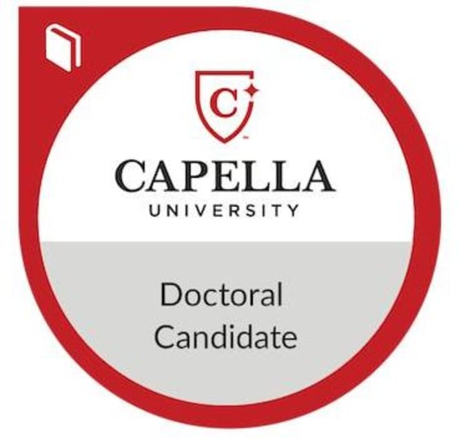 With a grateful heart, I was awarded this distinction from Capella University in March 2021.