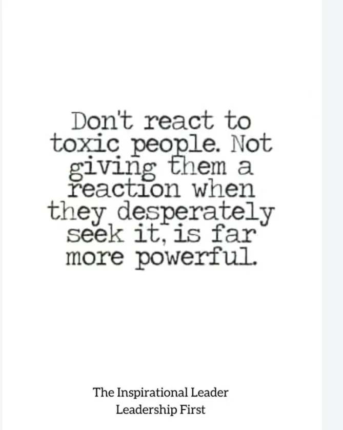 Don’t react if it will cost you your PEACE and hinder your Progression to your PURPOSE!