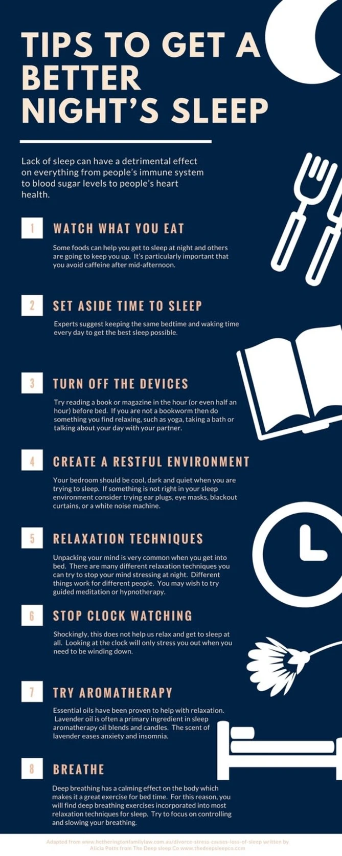 Tips on how to get better sleep.