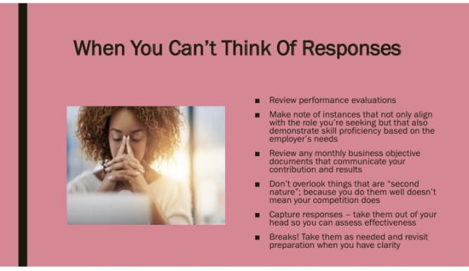 If you hit the wall when preparing for interviews.