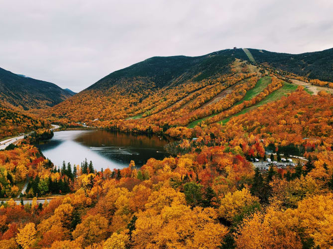 I recently went hiking in the White Mountains in NH - this is the view from a spot called Artist's Bluff.