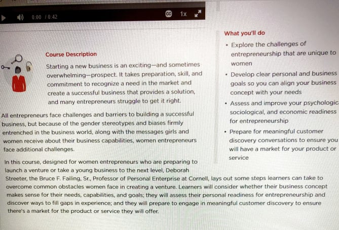 I start the Bank of America Institute for Women's Entrepreneurship at Cornell Program today.