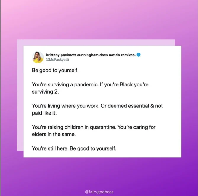 Daily reminder: Be good to yourself