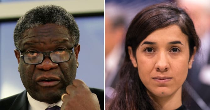 Congratulations to these brave Nobel prize winners for their work combatting sexual assault and violence