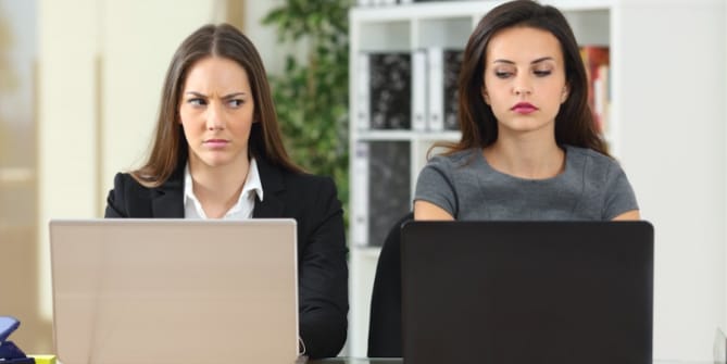 Women glaring at each other