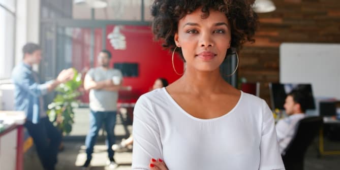 Black woman in office