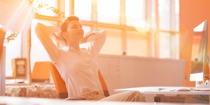 Woman sitting at work
